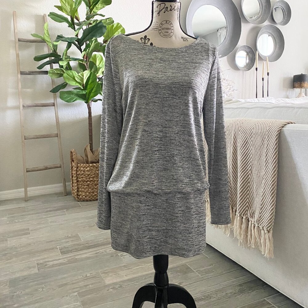 Long Sleeve Draped Back Tunic Top